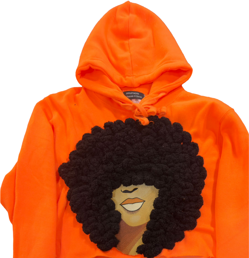 PPPARTWORK: Crochet Fro Cropped Hoodie