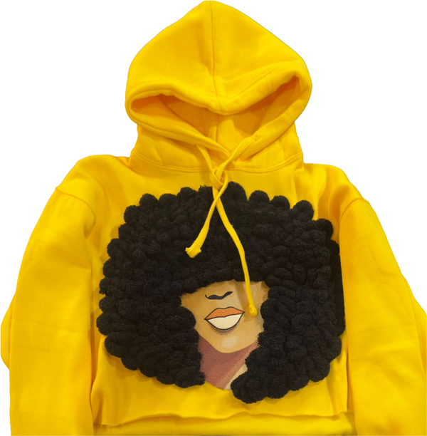 PPPARTWORK: Crochet Fro Cropped Hoodie