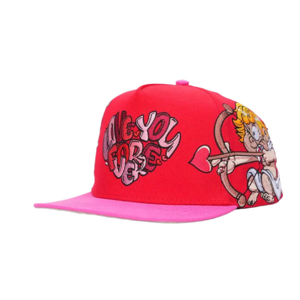 "Love You Forever" Snapback Hat – Red & Pink