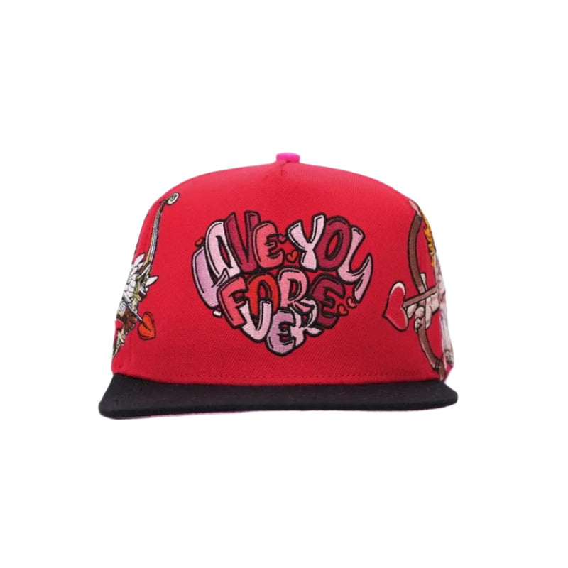 "Love You Forever" Snapback Hat – Red & Black