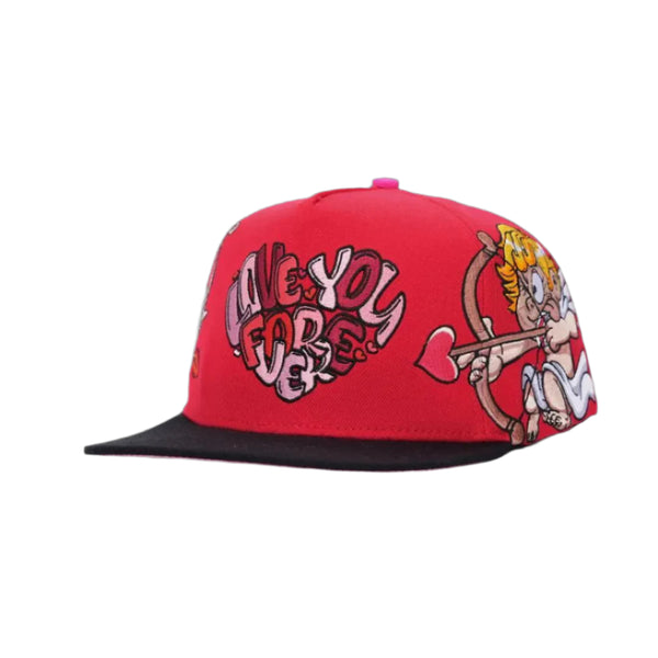 "Love You Forever" Snapback Hat – Red & Black