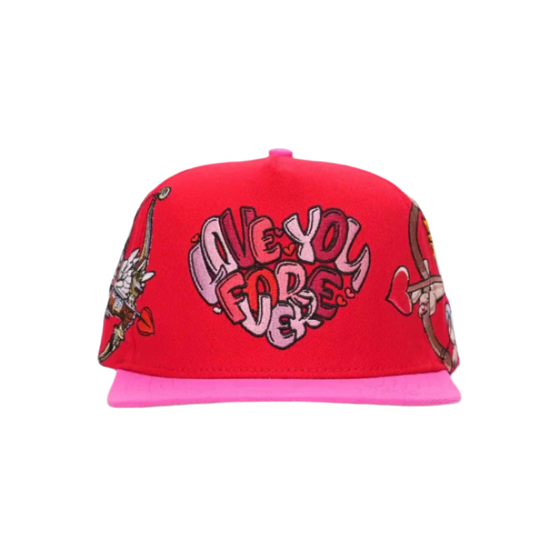 "Love You Forever" Snapback Hat – Red & Pink